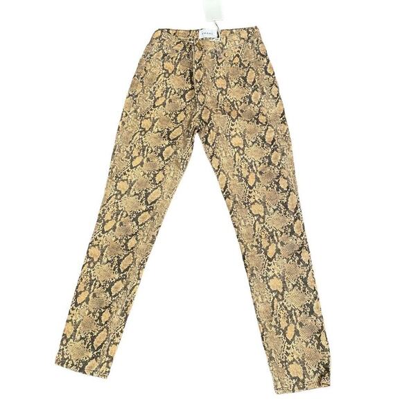 Frame Le High Python Print Ankle Crop Coated Skinny Jeans Size 26 NWT - Picture 2 of 8